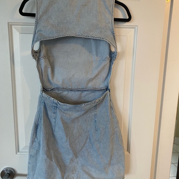 Zara Denim Mini Dress | Backless | Sleevles - Picture 3 of 8